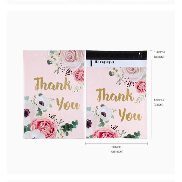 ❌SOLD OUT❌ 📦3/$20📦 10 PINK floral poly mailers 10x13” + Free stickers! - Picture 5 of 6